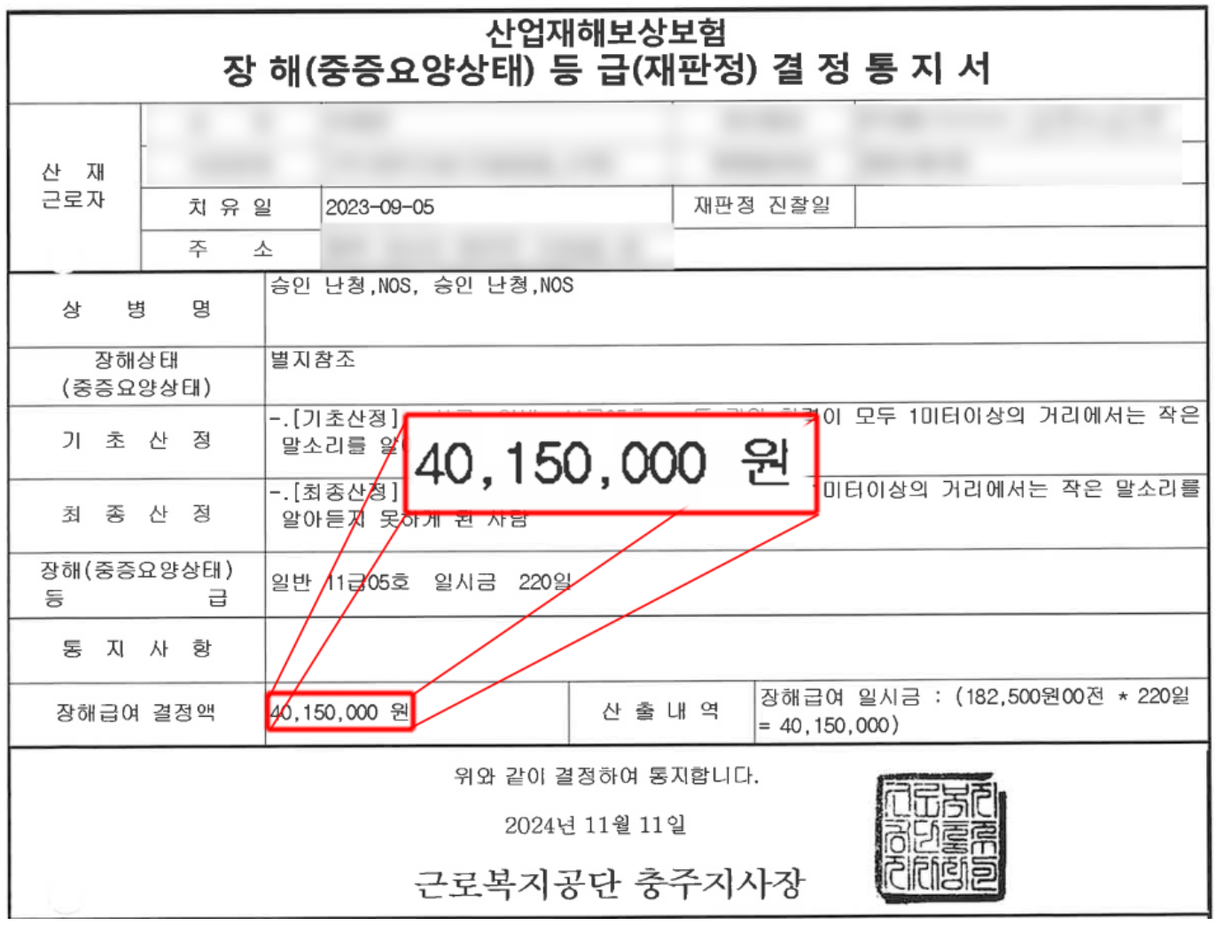 통지서